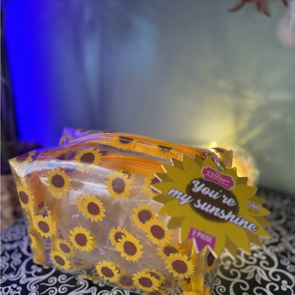 Sunflower Clear Cosmetic Bag 2 pc